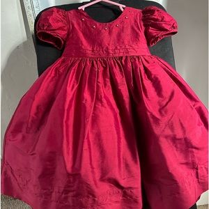 SOLD! Strasburg 18 month red silk holiday baby dress